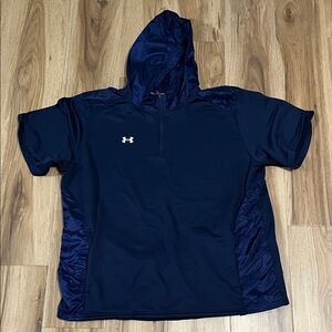 Under Armour Navy Short Sleeve Hoodie Tee